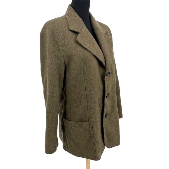 R.E.D. Valentino Wool Cashmere Green Lightweight Blazer Pockets Size 52 - Picture 2 of 8
